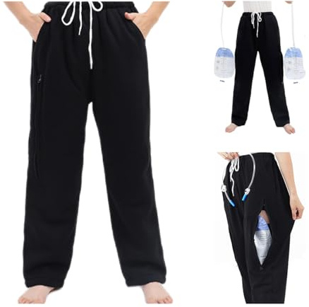 Lmaray Katheter-Beintaschen-Hose, Nephrostomiebeutel, Urinbeutel, Stomaunterstützung mit zwei Taschen