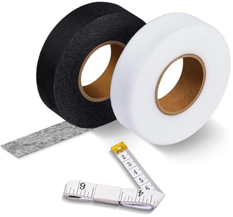 Lilbitty 2 Pack Breite 20mm Saumband zum Aufbügeln, 100m Bügelband für Vorhänge, Saumband Selbstklebend, Nahtband zum Aufbügeln, Spleißen von Stoffen, Klebeband zum Aufbügeln