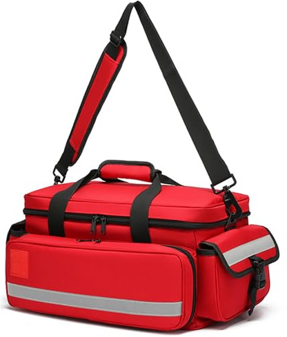 Ersthelfer-Tasche, leer, professionell, groß, Erste-Hilfe-Kit, medizinische Notfalltasche mit herausnehmbaren Inneneinteilungen für Sauerstofftank, für EMT, EMS, Krankenschwestern, Sanitäter,