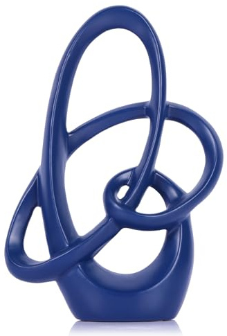 Scultura Decorativa Blu - Sculture Moderne per Arredo Casa, Arte Astratta in Resina, Centrotavola Blu per Soggiorno, Camera da Letto, Bagno, Ufficio, Scaffale, Camino - Matrimonio, Tavolino da Caffè