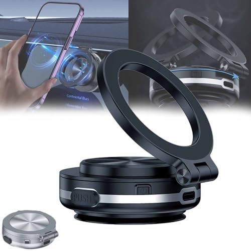 Nixie Car Phone Mount, Electric Vacuum Auto Suction - 360° Rotatable Magnetic Phone Holder (Black)