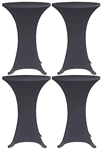 Xichuzi Stretch-Tischhussen 4 STK Stehtisch Hussen, Stehtischhussen, Husse Für Stehtisch, Stretchhusse, Bistrotisch Hussen, 80 cm Anthrazit