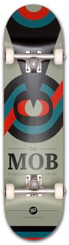 Mob Skateboard Eyechart 8.125 Complete - Komplettboard 32 x 8.125 Zoll - Holzboard aus 7 Schichten Ahornholz - fertig montiert - Anfänger und Profi Skateboard für Jugendliche, Erwachsene - Auge