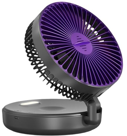 Ventilador circulador de aire, ventilador de escritorio silencioso con caja de aromaterapia, ventilador plegable recargable de 5 velocidades con temporizador y luz nocturna para dormitorio, cocina