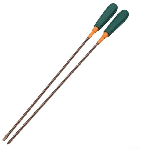 Gdfnmogo Lot de 2 tournevis cruciformes et fendus magnétiques extra longs, tige en alliage d'acier de 30,5 cm, embout de 5 x 300 mm, pointe magnétique puissante pour les zones difficiles à atteindre