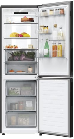 Candy CNCQ4T618EB - Frigorifero Combinato No Frost, 355 Litri, Nero, Classe energetica E