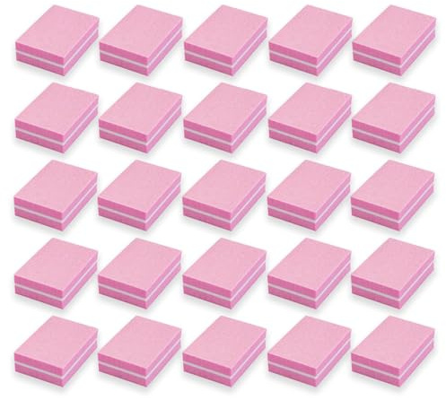 Bloc Polissoir Ongles,50 PCS Professionnel Buffer Carré avec Éponge et Lime à Ongles pour Salon de Manucure et DIY Maison pour Ponçage des Ongles Acrylique Gel ou Naturel