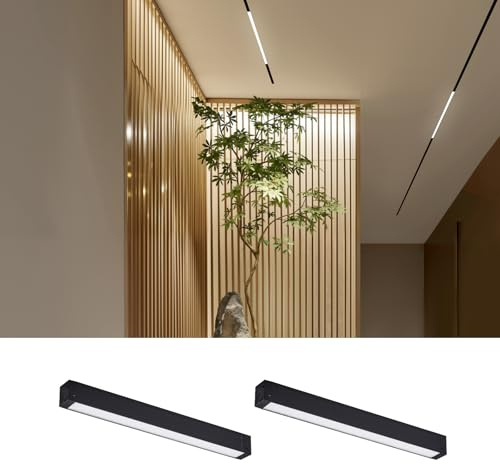 SCON 2er-Pack magnetisches Linearlicht, 24V 15W LED-Leuchte | Schienenbeleuchtung, dimmbarer linearer Flutlicht-Strahler, einstellbare Farbtemperatur 3000K-6000K, für Deckenbeleuchtung.