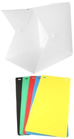 Holibanna Mini Scatola Fotografica Pieghevole LED 30 Cm Doppie Strisce Luminose e 6 Sfondi Colorati, Luce Integrata per Fotografia Prodotti, Portatile e Facile da Assemblare per Studio