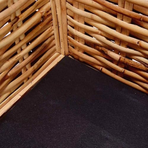Jkghdrt Stabiles Rattansofa für Wohnzimmer als 3-Sitzer mit natürlichem Rattan und abnehmbaren Bezügen für Sitz- und Rückenpolster inklusive Kissen, waschbare Rattan Sitzgruppe