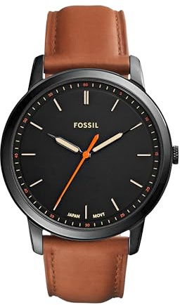 Fossil Herren Analog Quarz Uhr mit Leder Armband FS5305