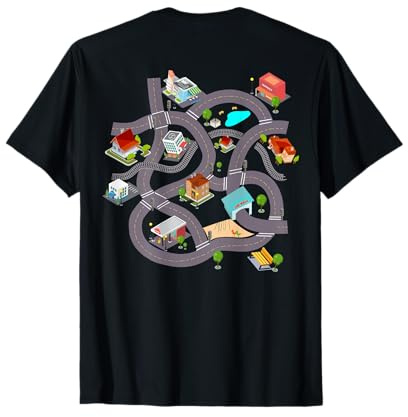 Spielteppich Spielstraße T-Shirt Stadt Straßenteppich Grafik T-Shirt