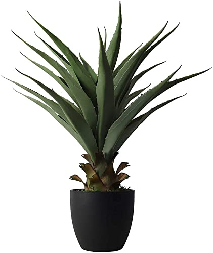 Damomo Sansevieria Feaux Pflanzen Agave Schlange Pflanze Widerhaken künstliches grünes Kunststoffschwert Topfgrün Dekoration Büro/Garten/Innenbereich, 68 cm