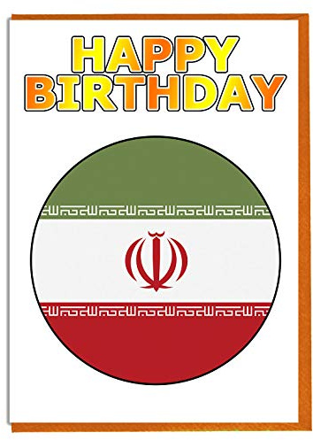 AK Giftshop Iran Flag - Birthday Card - Friend - Family - Colleague - Mate - Boss - Loved One