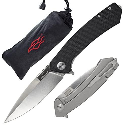 GANZO Firebird Adimanti Skimen-BK Taschen-Klappmesser, G10-Griff mit Clip und Glasbrecher, D2-Stahlklinge, Jagd, Angeln, Camping, Outdoor, EDC-Messer (Schwarz)