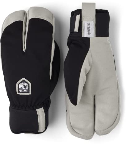 HESTRA Unisex W.S. Wool Terry Split Mitt Handschuhe Schwarz/Grau 7