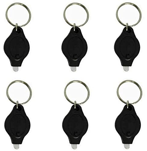 MACHSWON 6 minilaveros con linterna UV para comprobador de dinero, llavero con luz LED, detector de dinero, llavero, linterna, color negro