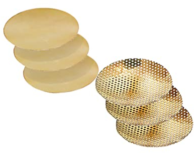 NKlaus 6tlg Set 3X Räuchersiebe, 3X Plättchen, Gold Räucherubehör für Weihrauchbrenner 40722