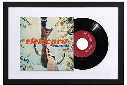 eletecpro Jukebox Schallplattenrahmen, 40,6 x 61 cm, Schwarz / Weiß