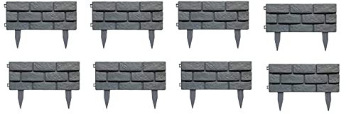 Duendhd 8 PCS Plastique Brique Épissure Jardin Bordure Clôture pour pelouse Herbe Piédestal Plinthes Plinthes Plinthes Multi-usage Décor