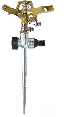 Holzsammlung Garden Sprinkler, Sprinklers For Lawns,360 Degree Heavy Duty Impact Lawn Sprinkler Irrigation Sprayer with Metal Spike for Watering Plants Flowers Veggies