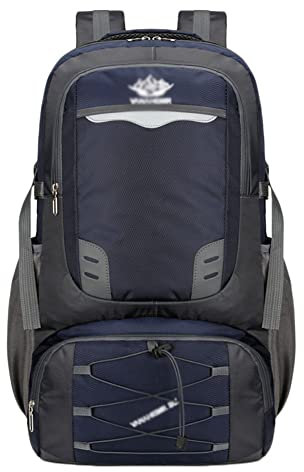 Wanderrucksack 60L,Herren Damen Trekkingrucksäcke Hohe Kapazität Wasserdicht Reiserucksack Multifunktionale Camping Rucksack Tagesrucksack Fahrradrucksack Blau1
