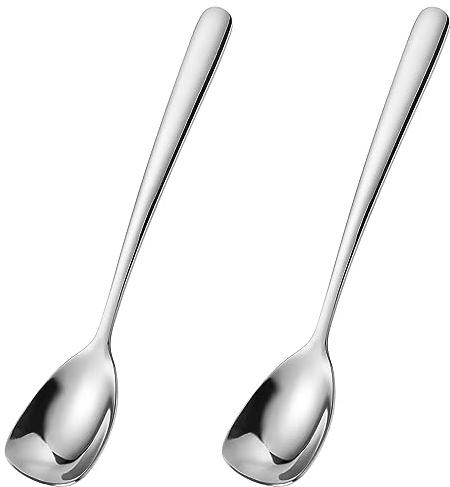 Small Ice Cream Spoons Set of 2 Stainless Steel Spoons for Dessert Cake Espresso (ICS2)