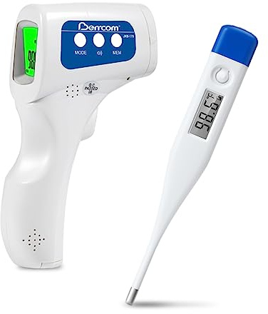 Value Bundle with Berrcom Digital Non Contact Infrared Forehead Thermometer JXB178 and Digital Thermometer DT007