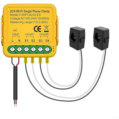 for TUYA for Smart Life WiFi Energy Meter 80A Power Clamp Current Transformer App Monitor with Clamp for CT