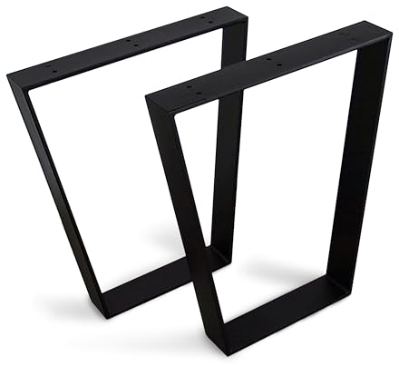 modernLOFTart Tischbeine Metall Tischkufen 2 Stück - Tischgestell Metall aus 1cm Dickem Flachstahl Gefertigt - Tischfüße für Esstisch, Schreibtischbeine, Konferenztisch Füße