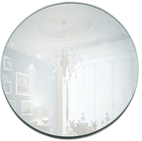 2 vassoi rotondi a specchio da 20,3 cm, spessore 1,5 mm, con bordo arrotondato, piatti per candele, specchi rotondi in acrilico per tavolo, centrotavola per matrimoni, Natale, decorazioni da parete,