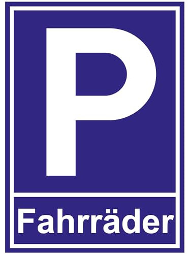 Indigos UG - Schild Parkplatzschild - Fahrräder - 30x21 cm - Warnung - Sicherheit - Hotel, Firma, Haus - Aluverbundplatte 3mm - Hinweisschild - Warnschild