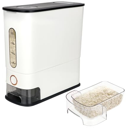 QLoztyse Reis Vorratsbehälter 11,3 kg - Reisspender für die Arbeitsplatte luftdicht feuchtigkeitsbeständig mit Deckel, Getreideeimer für Küche Reis Sojabohnen Müsli