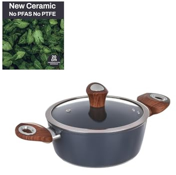 Casseruola 20 cm con coperchio ottanio New Ceramic