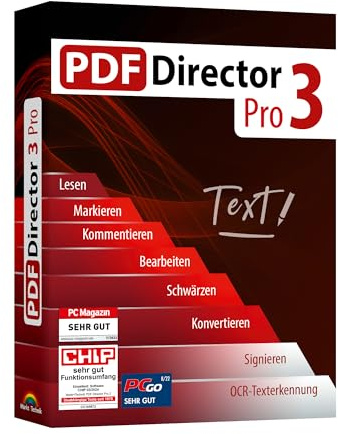 PDF Director 3 PRO - 3 PCs - inkl. OCR 3.0 Modul PDFs bearbeiten, erstellen, konvertieren, schützen, signieren für Win 11, 10,8.1, 7