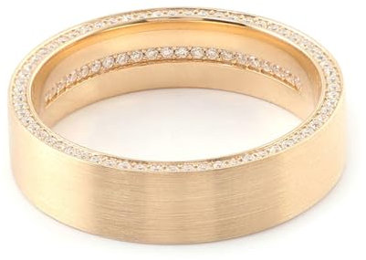 Beydodo Hochzeit Ringe Gold 585, Eheringe Damen Matt mit Moissanit Bandring Verlobungsringe Fraun Ringe Nickelfrei Gr.66 (21.0)
