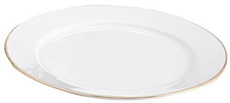 Cabilock Plato De Cerámica Para De Plato Para Servir Ensalada Dorado Para Restaurante o Uso Casa Para Comida De Restaurante