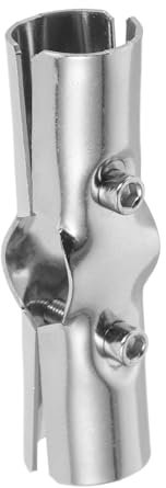 EXHUMKY 2pcs Pipe Connection Collar Stainless Steel Pipe Joint Connectors Pole Joint End Link Clamps Repair Clamp