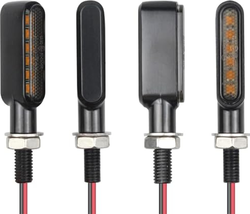 SUCANY Indicatori di Direzione,12V 6 LED Per Motocicletta,E24 M8 IP67 Frecce LED Moto,Lampeggianti Indicatori,E-MARK,Indicatori di Direzione a per Moto, Auto a Pedali,Ambra (4 Pezzi)