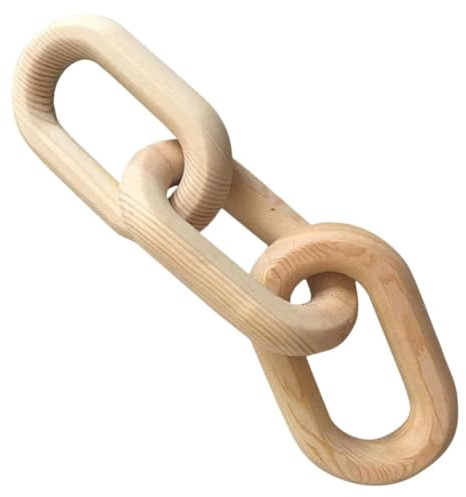 TOPBATHY Wood Chain Link Decor for Living Dining Table Modern Home Decor Wood Knot Decoration