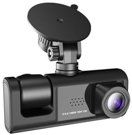 Dash Cam ABS Auto con 3 obiettivi, schermo da 2 pollici, fotocamera ricaricabile alimentata a batteria