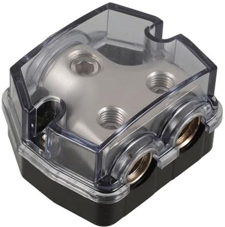 HONMEET Portafusibili per Auto Amplificatore Audio in Lega Resistente Blocco Fusibili con Protezione Sovraccarico e Installazione Facile per Impianti Stereo Auto Multipli