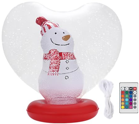 fayarrd Aufblasbare Riesen-Weihnachtskugel – Weihnachtsdekoration beleuchtend in Herzform – aufblasbare Dekokugel mit Figur innen und Fernbedienung, für Außenbereich, Garten, Pool, Rasen