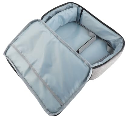 BONKZEBU Bärbar grå Projektorväska Slitstark Nylon Fast Projektorfodral med Robust Handtag för Resor
