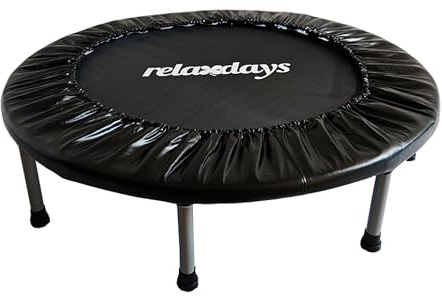 Relaxdays Mini-Trampoline Fitness Pliable, Entraînement Intérieur, Ø 95 cm, Charge Max. 100 kg, Noir