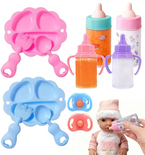 Babyflaschen-Set – Spielset zum Füttern vorgeben | Puppenzubehör für , Mädchen, Geburtstag, Kindergarten, Zuhause, Schule, Camping, Kindergarten – pädagogisches Rollenspielspielzeug für Fantasie