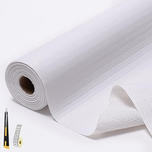 ZITOSI Drawer and Shelf Liners for Kitchen Cabinet,23.6IN x 10FT Non Slip Cabinet Liners for Shelves,Non-Adhesive Strong Grip Mats Protect Dresser Cupboard,Shelf Paper Easy to Clean-White
