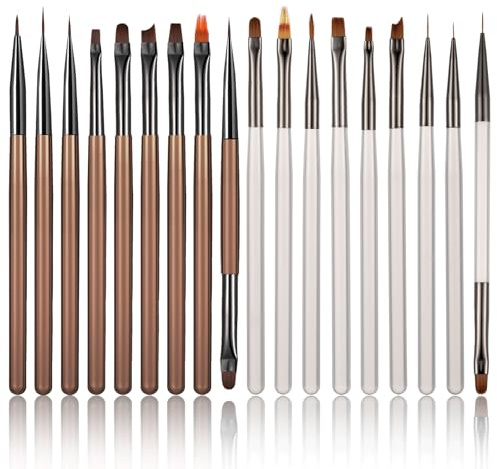 SHENLIU18 Stück Nailart Pinsel Set, Nailart Design Pinsel Professionelle Nagel Pinsels Nageldesign Malerei Pinsels Dotting Nagel Painting Nail Art Set Für salon hause DIY maniküre