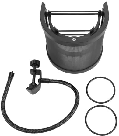 Jeffergarden Mic Pop Filter with U Shape Windscreen, Large ABS Spit Guard for Voice Recording and Live Streaming Microphone Protection