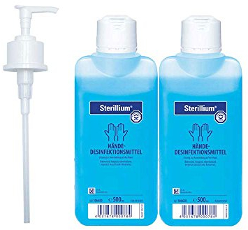 Bode Desinfektions-Set, 2x 500 ml Sterillium® Händedesinfektionsmittel + 1x original Dosierpumpe